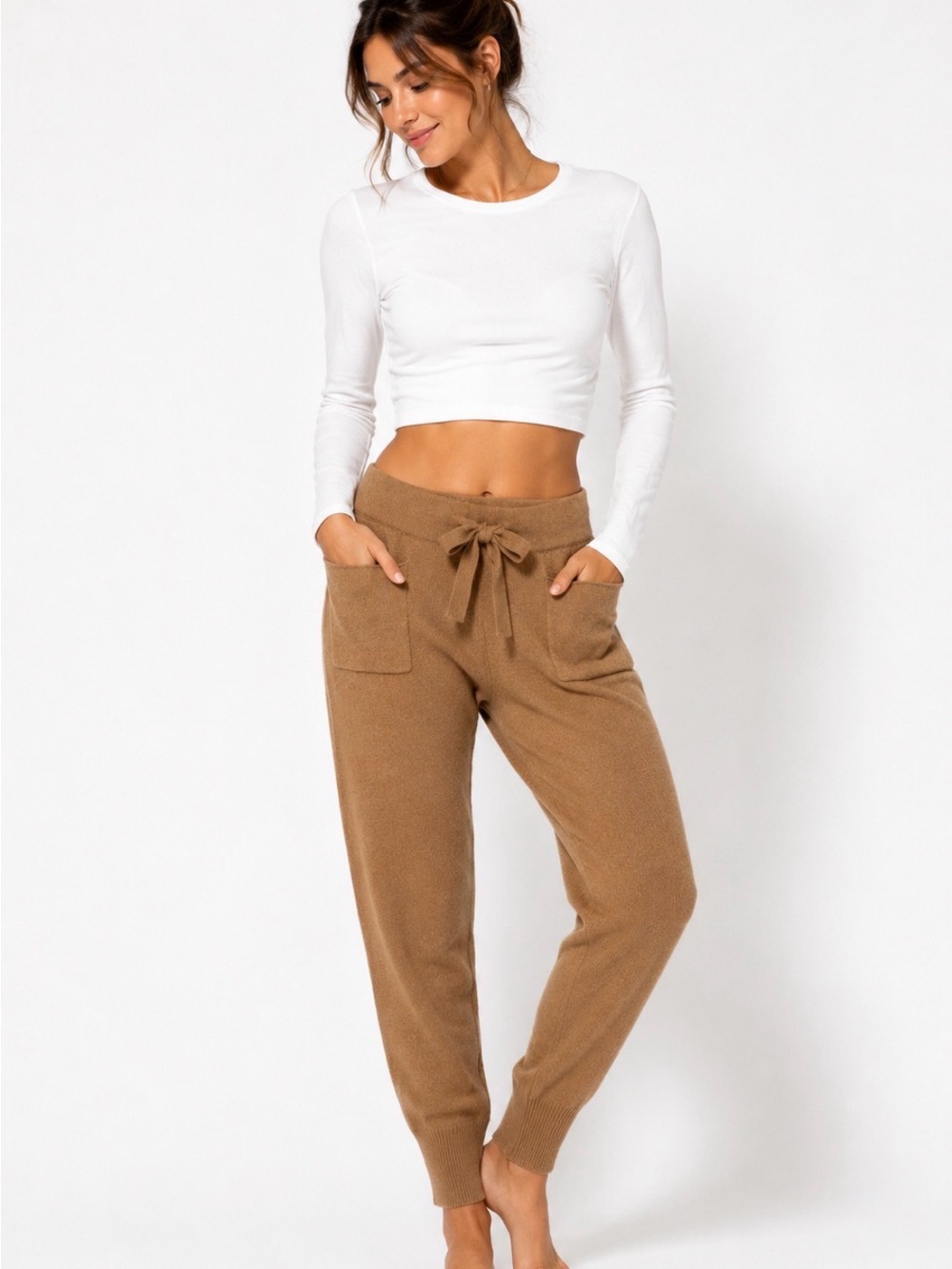 NAADAM 100% Cashmere Camel Knit Drawstring Joggers MAKE ME A REALISTIC OFFER ❤️